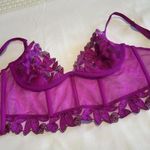 Victoria's Secret Victoria’s Secret 32D Floral Embroidered Quarter Cup Corset Top Purple NWOT Photo 0