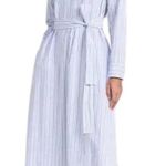 Xirena Marlowe Coastal Stripe Midi Shirt Dress Women Small White Blue Preppy NWT Photo 1