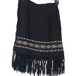 DKNY VINTAGE LINEN BLACK WRAP FRINGE SKIRT COASTAL AESTHETIC WMNS SIZE S Y2K Photo 13