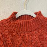 Double Zero burnt orange Cowl Neck Sweater with Cable Knit a Photo 3