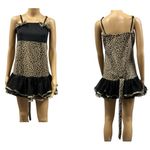 Leopard Print Mini Dress Detachable Tail Halloween Costume Cosplay Womens Medium Black Photo 1