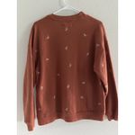 Madewell Sweatshirt Womens Small Rust Embroidered Bow Crewneck Preppy Lounge Photo 3