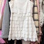 Nadine Pleaded Ruffles Mini Dress Size Medium White Engagement Formal Graduation Photo 2