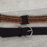 Esprit Vintage  brown leather belt with beaded accents - size 80 - 100% leather Photo 0