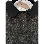 Sam Edelman  Sleeveless Sequined Collared Blouse Black Size L Photo 3
