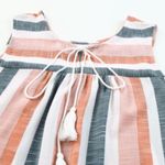 NEW Southwestern Jewel Tone Striped Sleeveless Top Split V Neck with Tassels Size L Photo 6