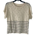 Sundance Women's Size Medium Lace Western Cape Floral Striped Top Photo 0