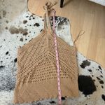 ZARA  Tan Crochet Halter Top Size‎ Large Photo 7