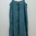 Natural Life Cara Midi Dress Teal Green Blue Cotton Flowy Oversized Size Medium Photo 3