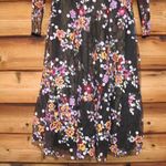 Mac Duggal NWT  Black Floral Embroidered Tea Length Dress Photo 8