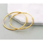 Boutique 14k Gold S925 Hoop Earrings Thin Endless Sleeper Earrings Lightweight‎ Jewelry Photo 4