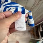 J.Crew New Striped tank top w/ sequin palm leaves BRILLIANT SAPPHIRE IVORY G4869 Photo 3