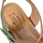 Spring Step EUC  Leather Dialog Sandals Teal Floral Size 8.5 Photo 3