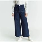 Oats New York wide leg size 12/31 luxe normcore raw hem jeans Blue Photo 2