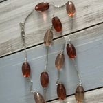 Cookie Lee Awesome Beaded Chain Necklace Faceted Pink Mauve Brown Beads Photo 4