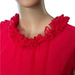 Shirey Vintage 60s Red Elegant Ruffle Lingerie Intimates Evening Midi Dress Size 10 Photo 1