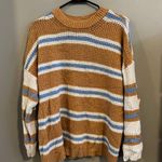 American Eagle  Orange Striped Sweater Photo 0