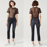 3x1  Shelter Crop Jeans size 27 Black High Rise Fringe Hem Photo 2