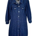 Veronica Beard Evalyn Denim Puff Sleeve Shirt Dress in Apollo Size Small Photo 1