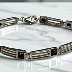 Baltic Amber & Sterling Silver 925 Bracelet With Rectangular Link Design Photo 0