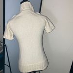 Cream Cable Knit Turtleneck cashmere Sweater Size M Photo 3