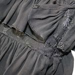 Valentino Garavani VALENTINO Roma Black Silk Tiered Ruffle Lace Trim Cocktail Dress IT 40 US 4/6 Photo 3