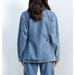 FAVORITE DAUGHTER Carly Cargo Denim Jacket, Highway, XL Blue Photo 3