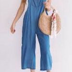 ZARA  chambray Jean soft overalls size small Photo 1