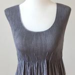 Max Studio  Slate Grey Light Yellow Stripe Sleeveless Scoop Smock Dress Small Photo 1