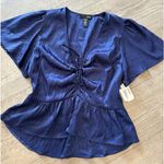 AQUA  navy zebra print tie top 🌷 Photo 4