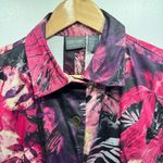 Chico's Chico’s Additions Colorful Metallic Leaf Print Lightweight Long Sleeve Jacket Photo 3