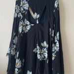 Free People Wanderer Mini Dress Charcoal Floral Bell Sleeve Photo 5