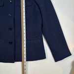 Talbots EUC  Petite Navy Blue Wool Blend Blazer Jacket Band Collar 8P Photo 8