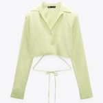 ZARA SATIN EFFECT CROP SHIRT Photo 2