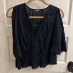 Madewell Peekaboo Pom-pom Top-Black Photo 5