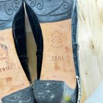 Brighton Trill Black Croc Embossed Leather Heeled Bootie - Size 7M Photo 9