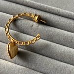 NWOT Julie Vos Gold hoop heart earrings Photo 4