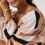 Hutch Anthropologie Geo Wrap Mini Dress Puff Sleeves 2X Retro Party Vegas Trip Photo 1