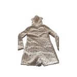 Cozy Fuzzy Hooded Romper with Bear Ears – Cream Cable Knit Plush One Photo 1