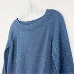 Boden Baltic Mabel Metallic Blue Sweater Size 4 Billowy Bishop Sleeves Photo 3