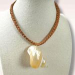 Free People  Sara Shell Choker Neutral NWT Beach Bohemian Suede Shiny Summer Photo 5