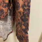 Free People  Womens Early Morning Button Up Shirt S Heart Leopard Brown & Black Photo 4