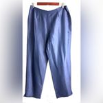 Ralph Lauren Lauren 10 Silk Fitted Flat Front Blue Ankle Pants Photo 6