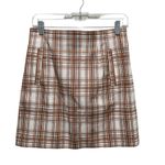 Veronica Beard Roman Skirt Size 4 Plaid Mini Cotton Blend Photo 4