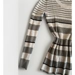 Pink Rose Vintage Y2K 90s Fitted Gray Black Scoop Neck Sweater Preppy Tween Academia L Photo 2