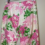 Ralph Lauren Lauren Pink Green Floral Preppy Cotton Pants Size 4 Photo 3