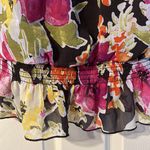 BCX  Brown Vibrant Floral Tank Top Small Photo 2