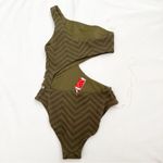 Red Carter  Asymmetric Maillot One Shoulder Cut Out One Piece Swimsuit Photo 4