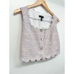 AQUA Tweed Scalloped Crop Top Size Small Lilac Side Zip Closure NWT Photo 3