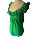 julie's closet JULIE’S Closet Romantic Flutter Sleeveless Green Empire Waist Top, Size Small Photo 2